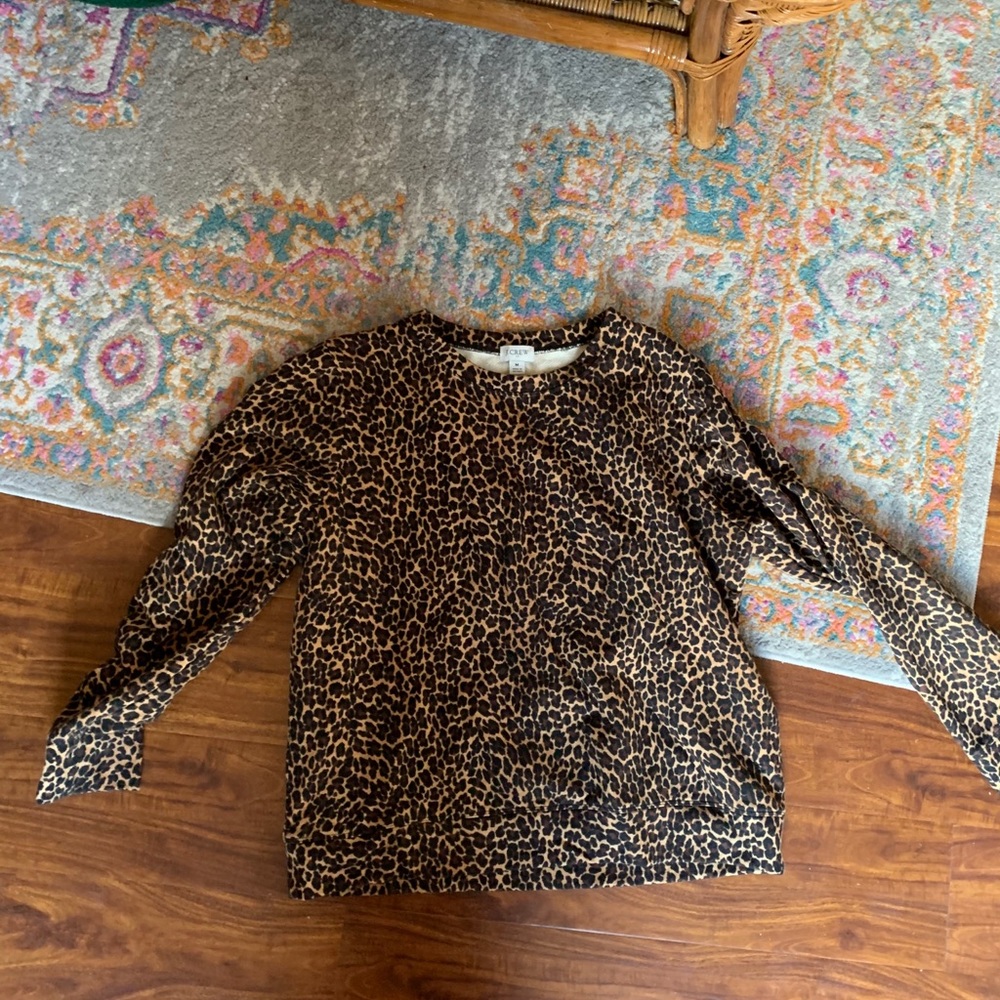 J crew leopard print sweat shirt